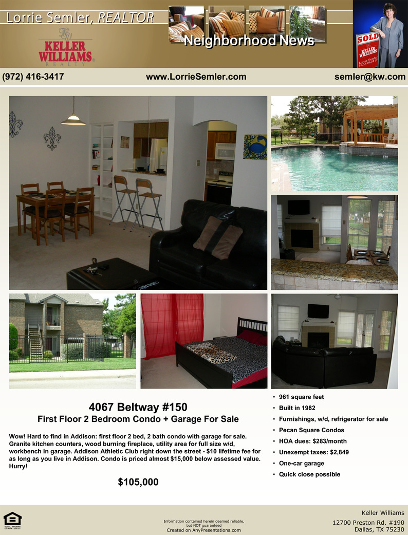 4067 Beltway 150, Addison Texas Condo For Sale